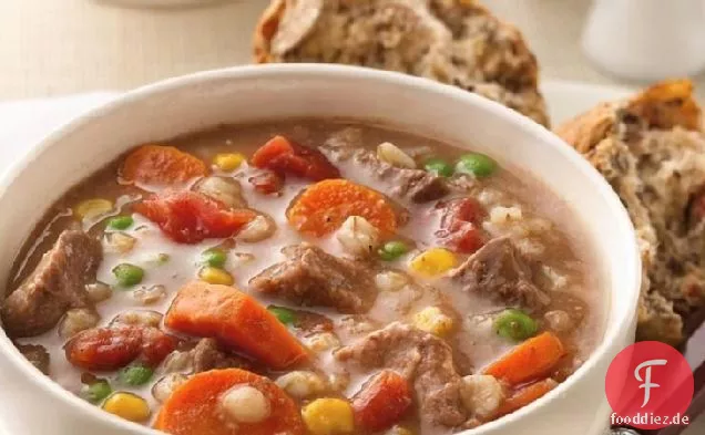 Rindfleisch- und Gerstensuppe