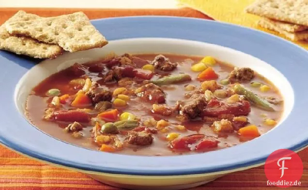 Gemüse-Rindfleisch-Gerstensuppe