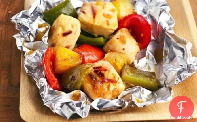 Gegrillte Ananas-Chicken Kabob Packs