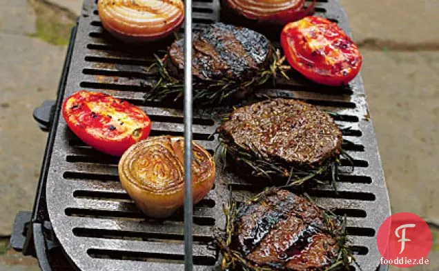Balsamico-Steaks Begossen