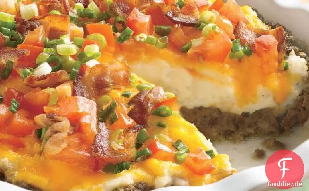 Hackfleisch und zweimal gebackene Kartoffelkuchen