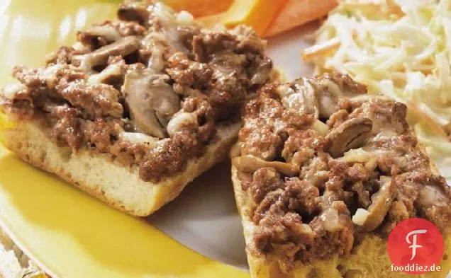 Rindfleisch und Pilz schmilzt