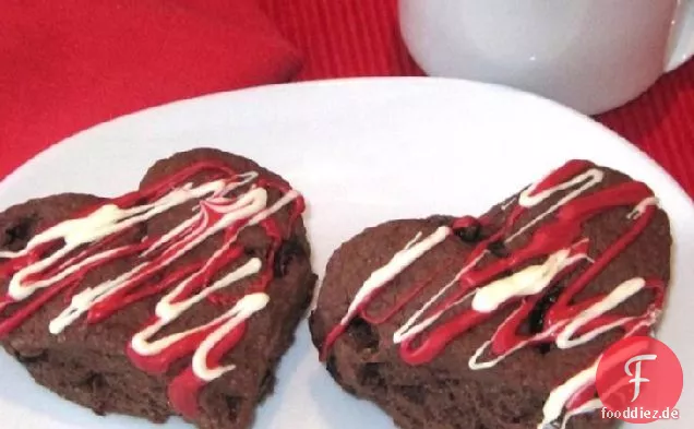 Schokolade-Kirsche Valentine Scones