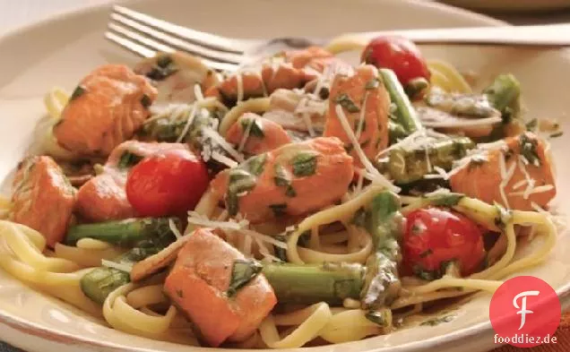 Lachs-Pasta Werfen