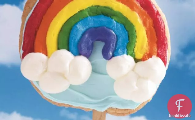 Regenbogen-Cookie-Pops