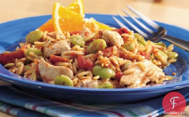 Kreolisches Huhn und Orzo