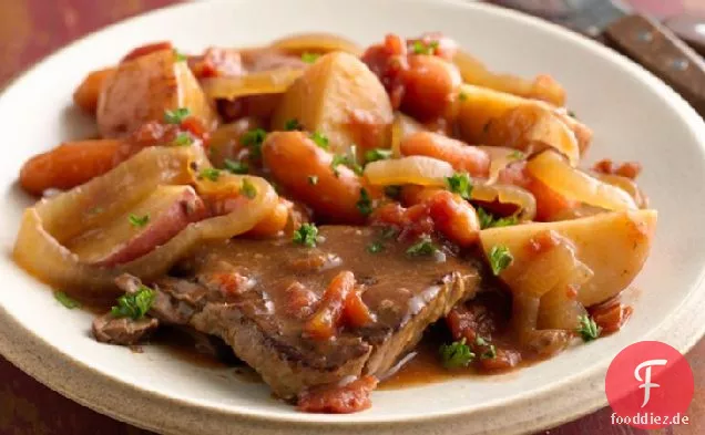 Slow-Cooker Schweizer Steak Abendessen