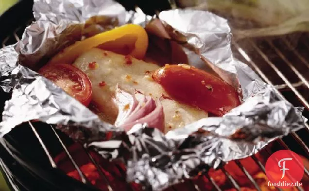 Gegrillte italienische Hühnerfolienpackungen