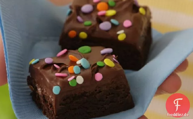 Candy-bestreut Frosted Brownies