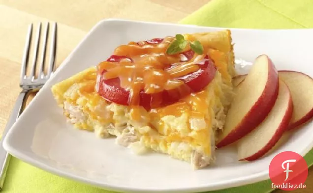Unglaublich einfache Thunfisch-, Tomaten- und Cheddar-Torte