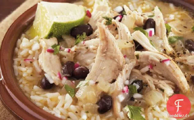 Slow-Cooker-Hühnersuppe nach karibischer Art mit Limette und Koriander