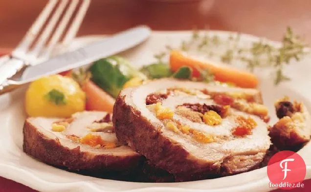 Slow-Cooker Obst-gefüllter Schweinebraten