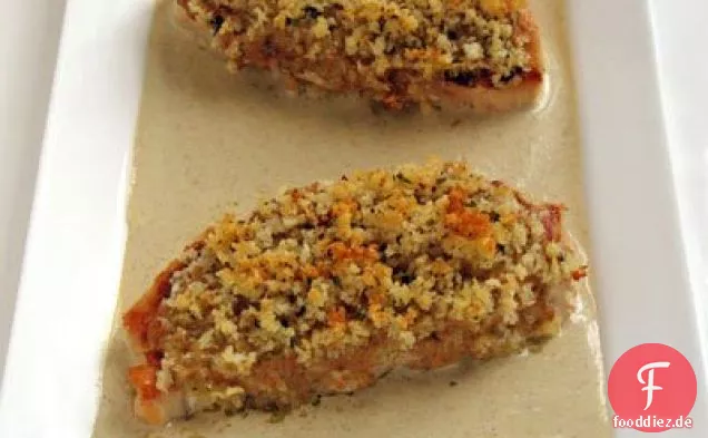 Panko verkrustete Senf Hähnchenbrust