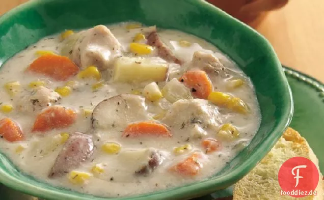 Slow-Cooker Dill-Türkei Chowder