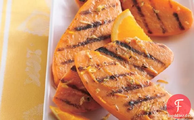 Gegrillte Süßkartoffeln mit Orangen-Ingwer-Butter