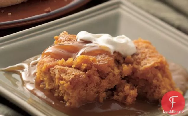 Kürbis und Spiced-Cider Pudding Kuchen