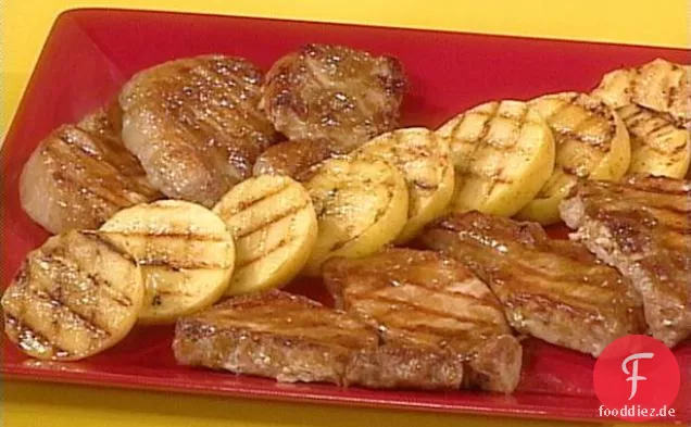 Ahorn Senf gegrillte Schweinekoteletts