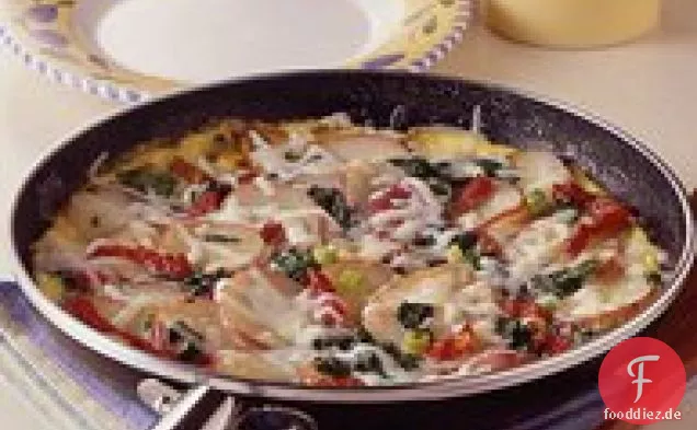 Frischer Spinat und neue Kartoffel-Frittata