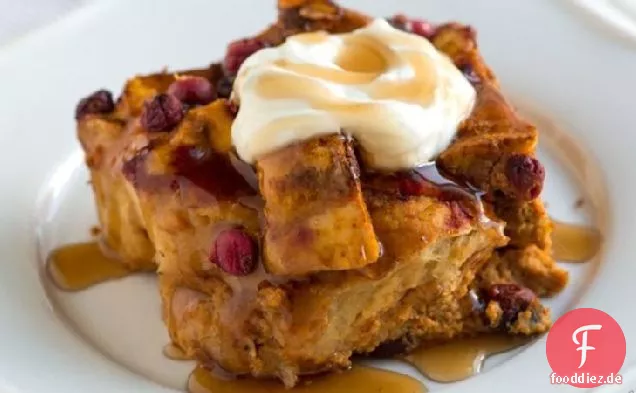 Kürbis und Cranberry Frühstück Schichten