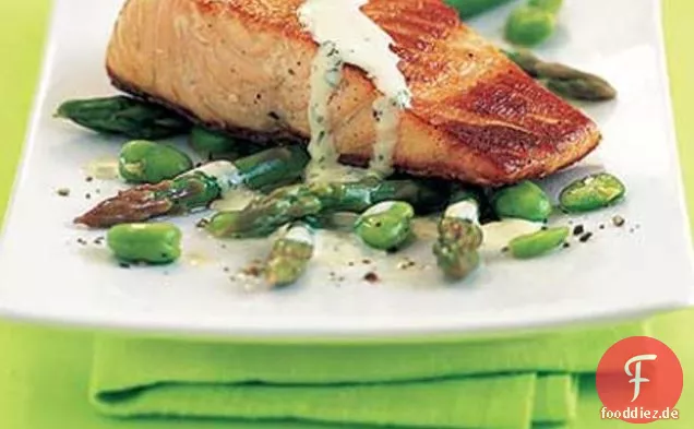 Gebratener Lachs mit schneller Hollandaise