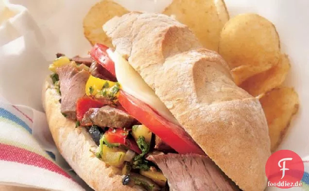 Muffuletta-Stil Steak Hoagies