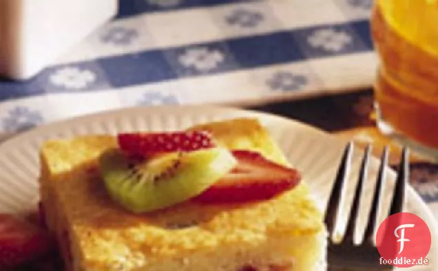 Kiwi und Erdbeer-Shortcake Quadrate