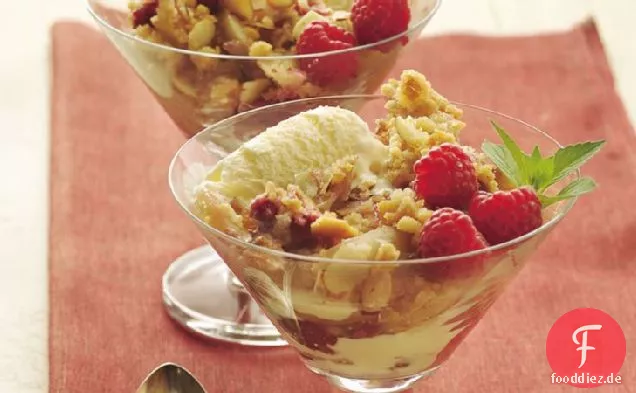 Birne und Himbeere knackig
