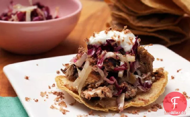 Huhn Maulwurf Tostadas