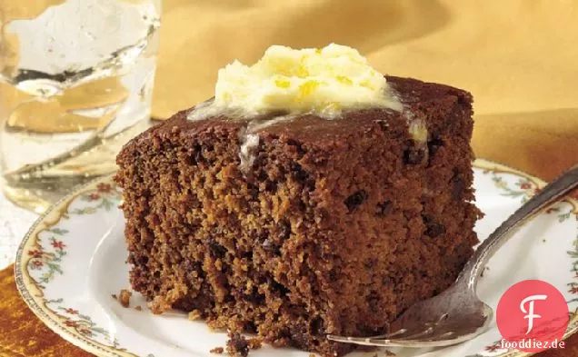 Chocolate Chip Lebkuchen mit Orangen-Hart-Sauce