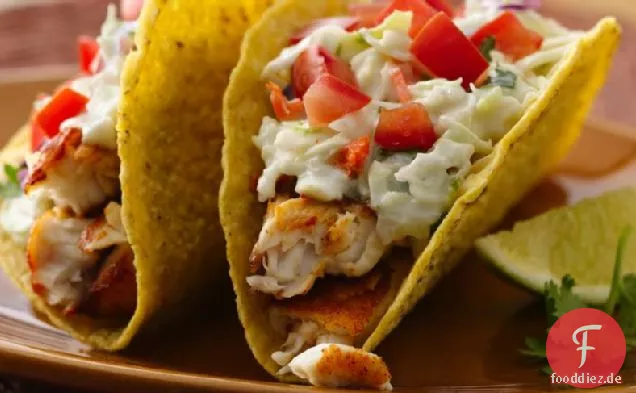 Würzige Fischtacos mit frischer Limettensauce