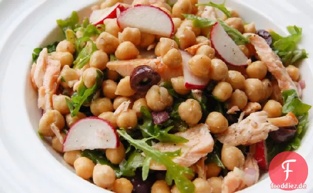 Kichererbsen-Lachs-Rucola-Salat
