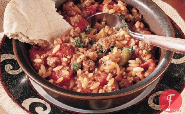 Griechisches Rindfleisch und Orzo (leichter )