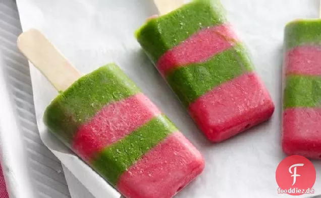 Erdbeere Grün Smoothie Pops