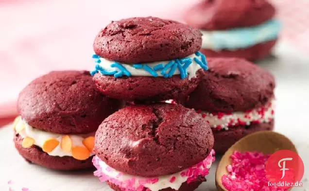 Roter Samt Whoopie Pie Poppers