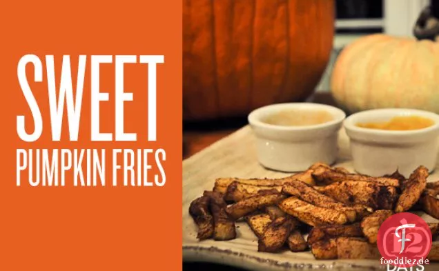 Süße Kürbis-Pommes mit hausgemachtem Honig-Senf-Dip