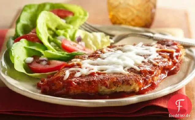 Herzhafte Tomaten-Pfanne Huhn Parmigiana