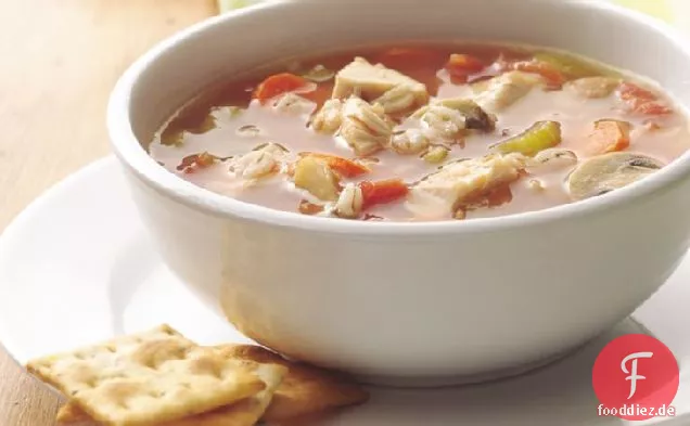 Hühner- und Gerstensuppe
