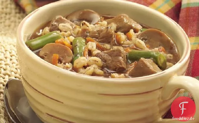 Slow-Cooker Rindfleisch und Gerste Eintopf