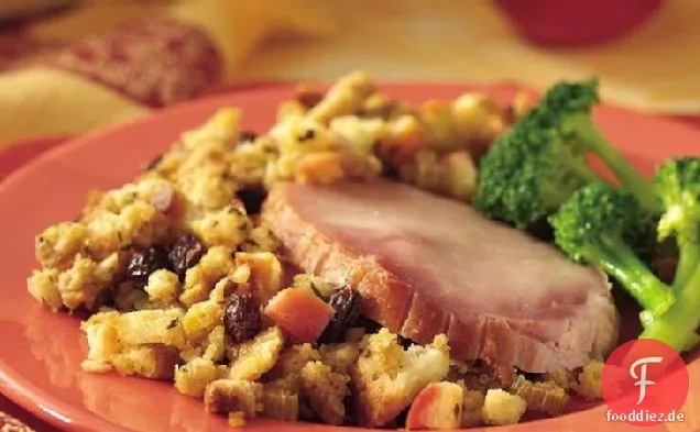Schweinekoteletts mit Apfel-Salbei-Füllung