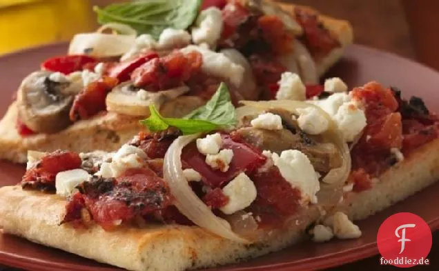 Gebratenes Gemüse-Pizza