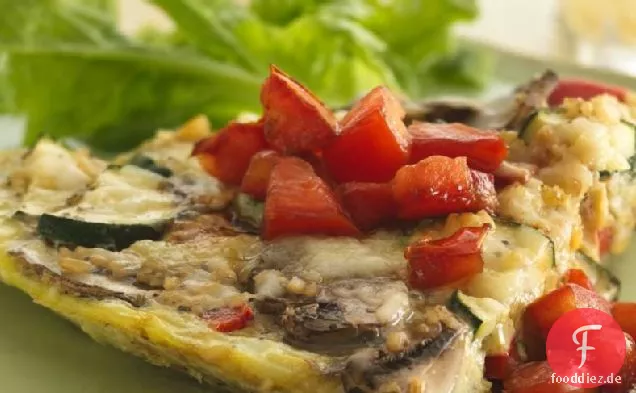 Italienische Frittata mit Vinaigrette Tomaten