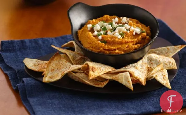 Taco Hummus und Tortilla-Chips