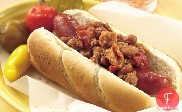 Gebraten-Tomaten Coney Hund Topping
