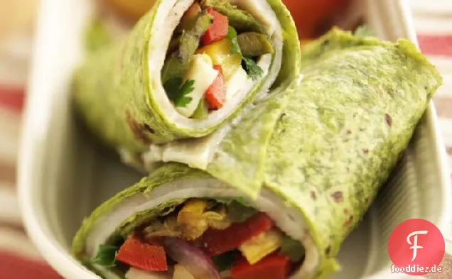 Skinny Veggie-Ranch Truthahn Wraps