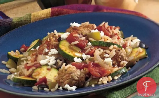Mediterrane Frikadelle Abendessen Pfanne