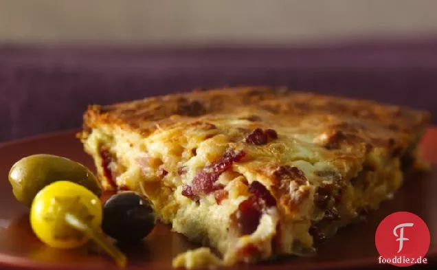 Einfache italienische Artischocke-Speckkuchen