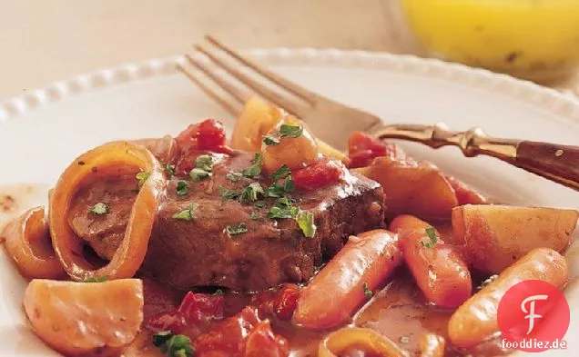 Slow-Cooker Schweizer Steak und Gemüse