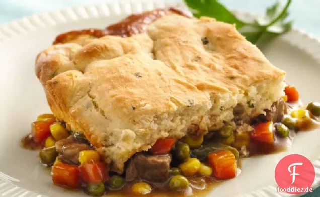 Rindfleisch-Topf-Pie mit Kartoffel-Keks-Kruste