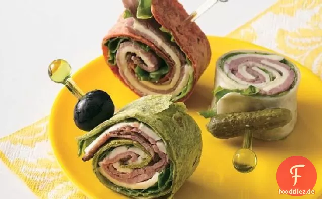 Roastbeef 'n Schweizer Tortilla Roll-Ups