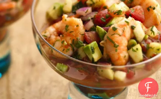 Garnelen-Cocktail im Ceviche-Stil